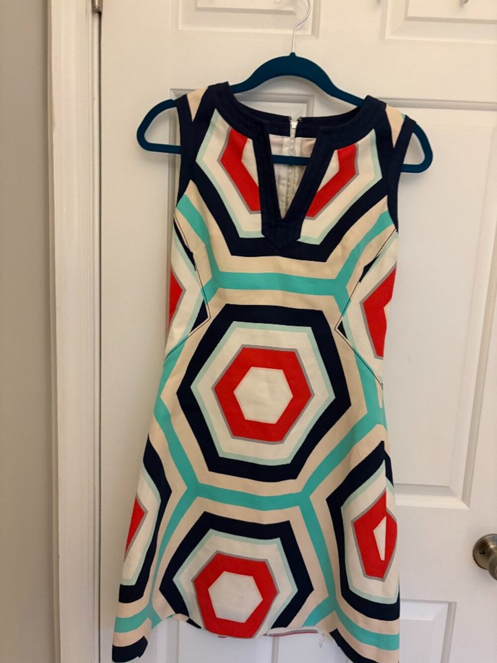 Kate Spade New York Zuma Hexagon Geometric Sleeveless Sheath Dress size 2